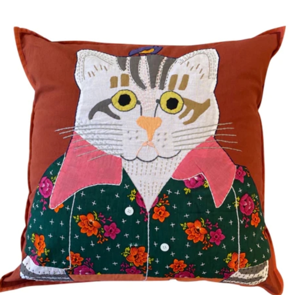 Cat Applique pillow